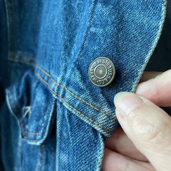 Vintage Levi’s Denim Trucker Jacket 70506 Made in USA Red Tab 40 - Picture 6 of 9
